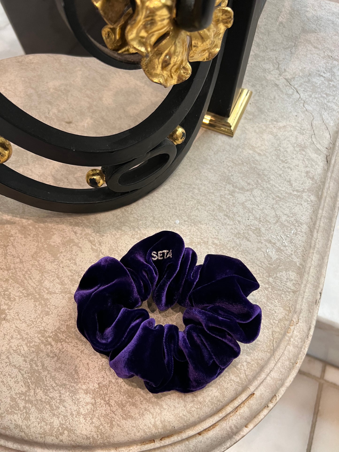 Dark Purple Velvet Dream Silk Scrunchie