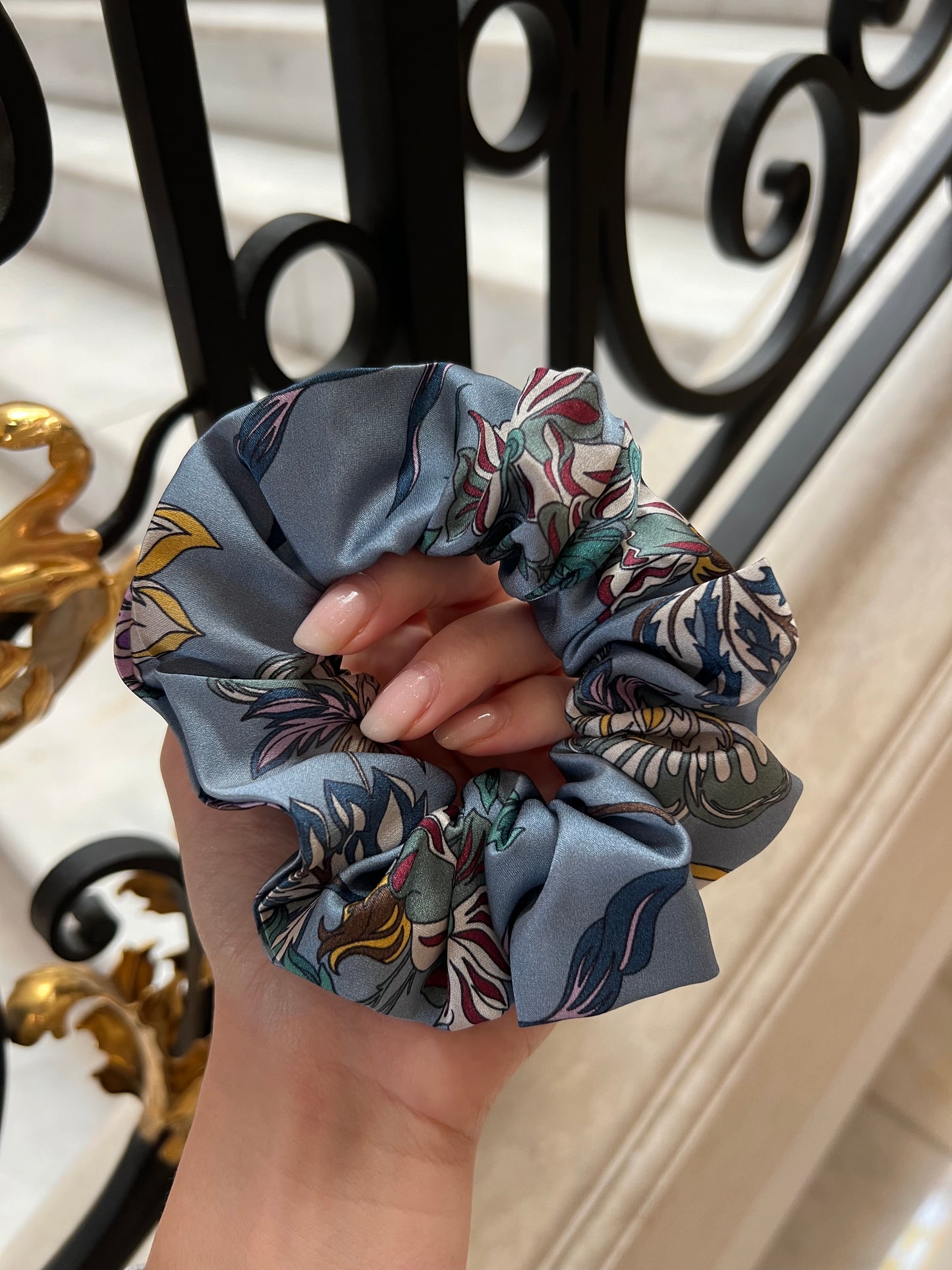 Mystic Garden Silk Scrunchie