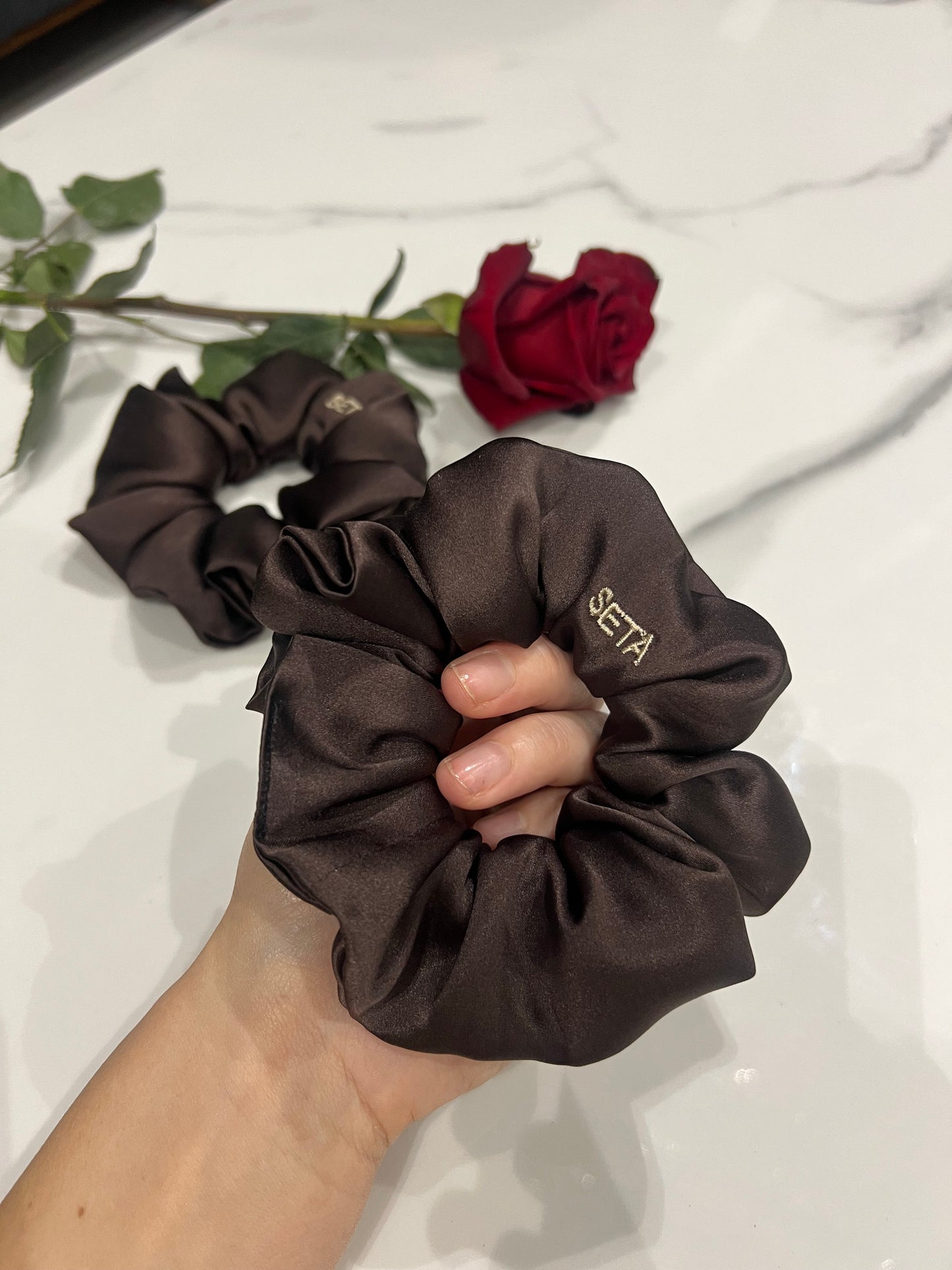 Espresso Silk Scrunchie