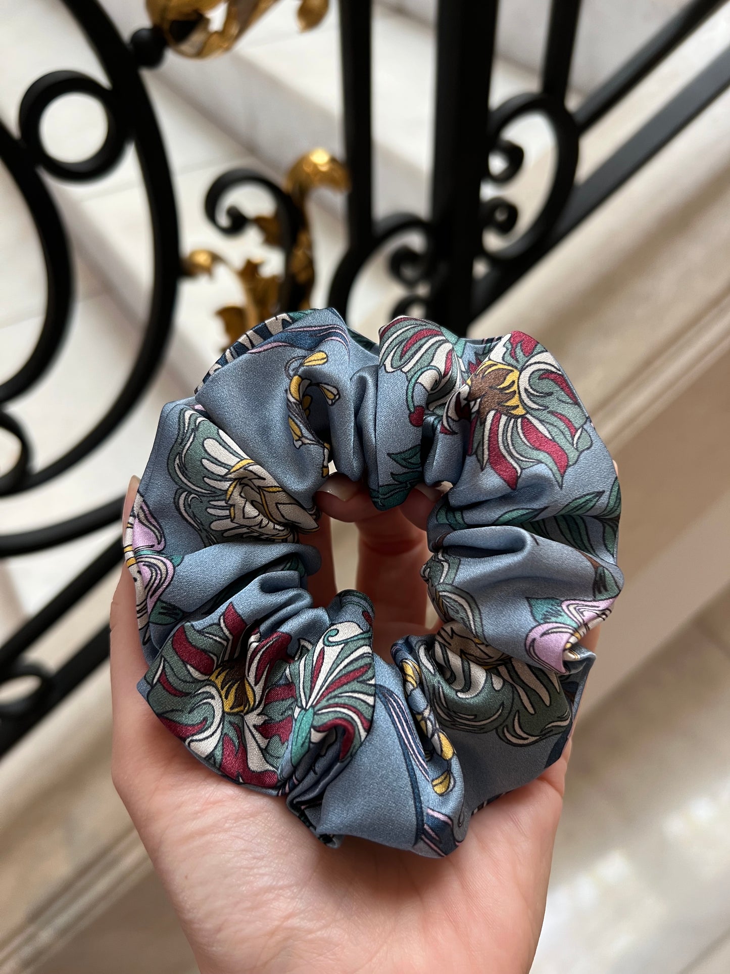 Mystic Garden Silk Scrunchie