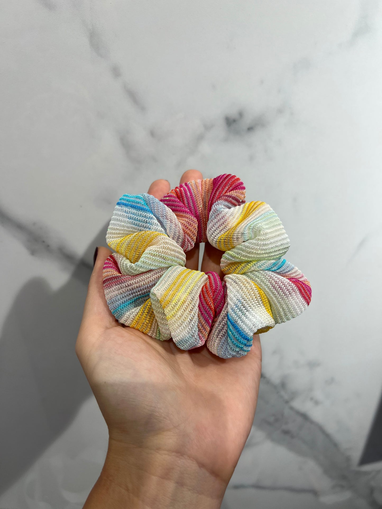 Shiny Summer Stripes Scrunchie