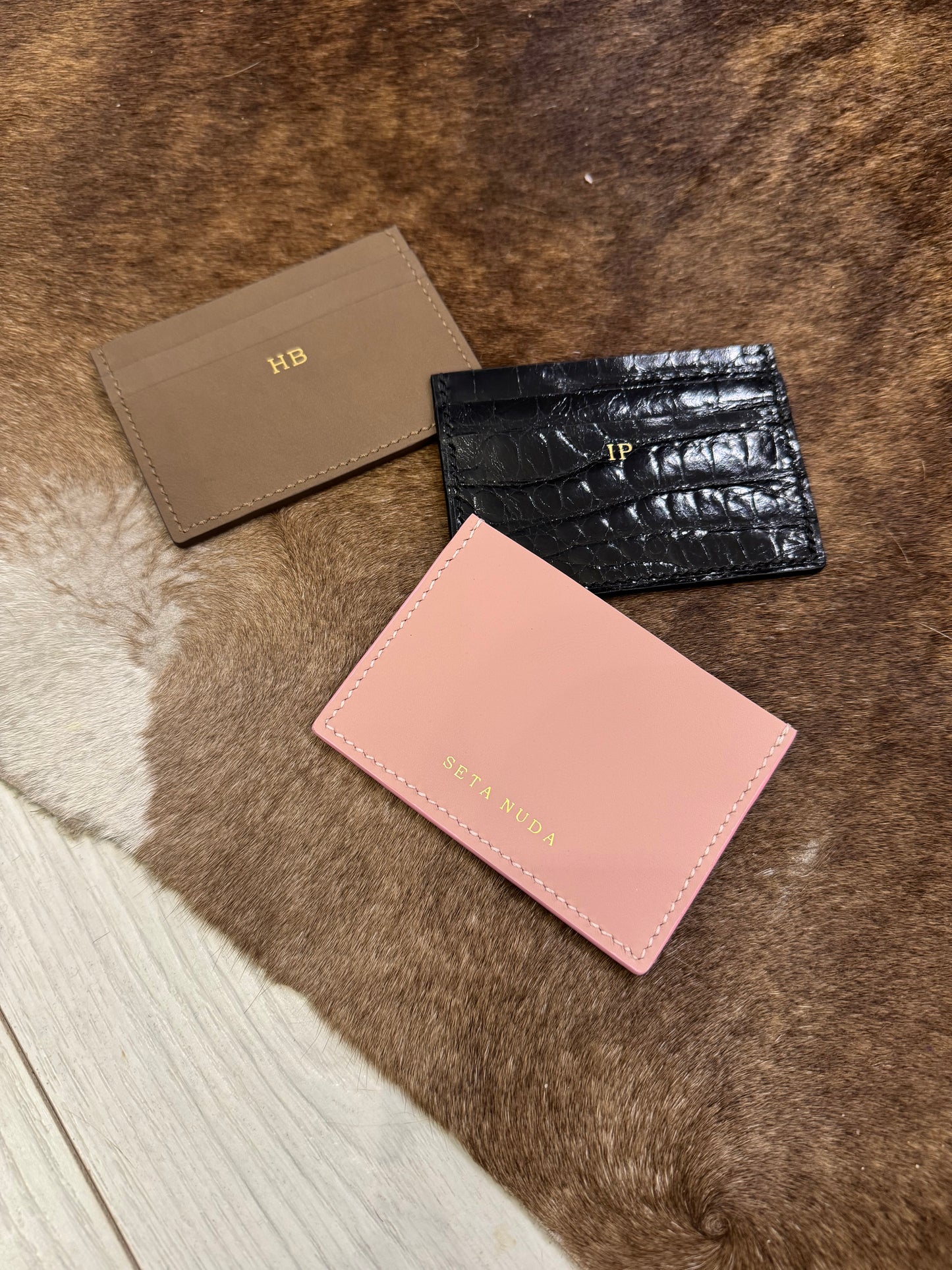 Powder Pink Leather Card holder