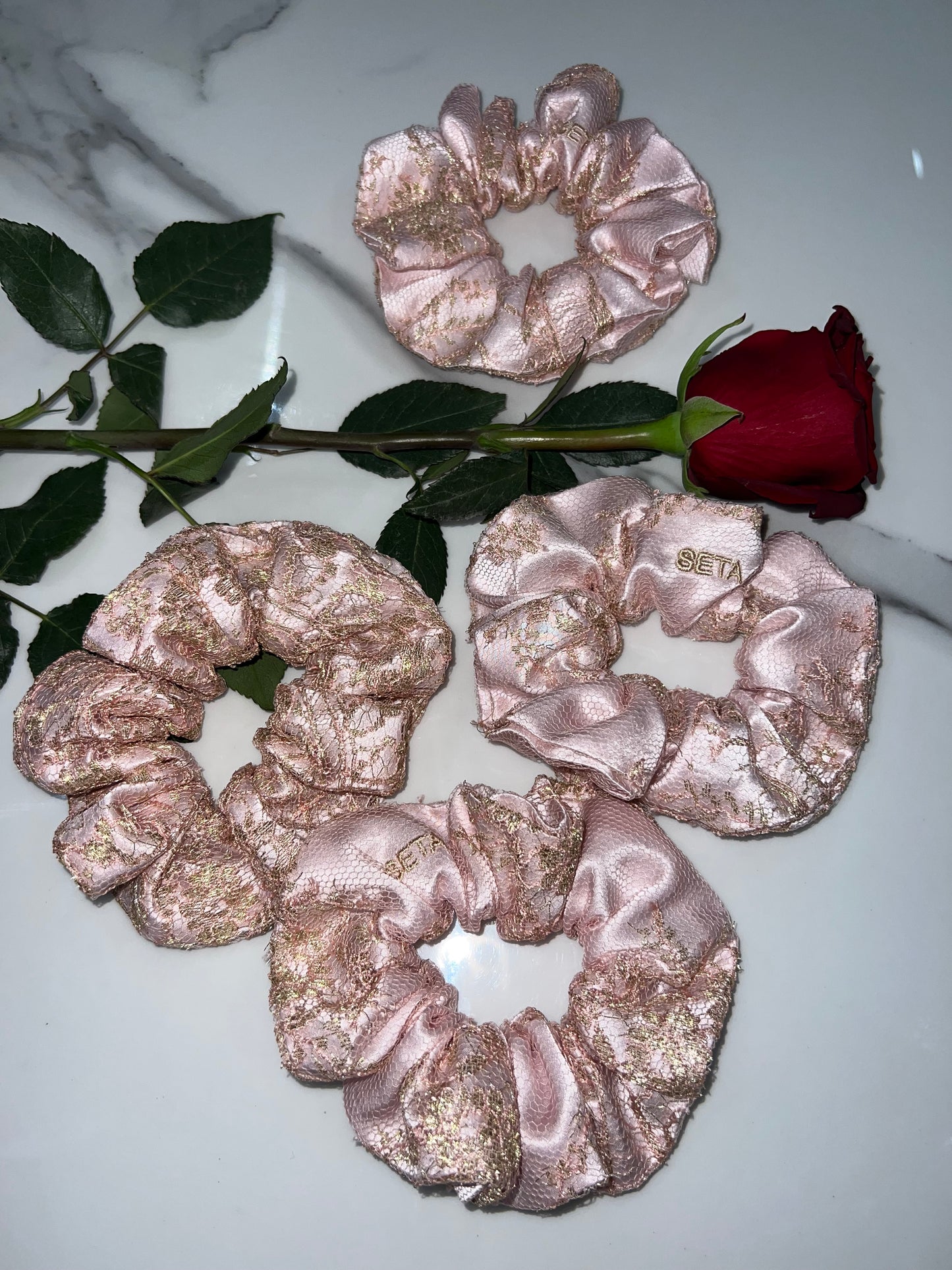 Renaissance Lace & Silk Scrunchie