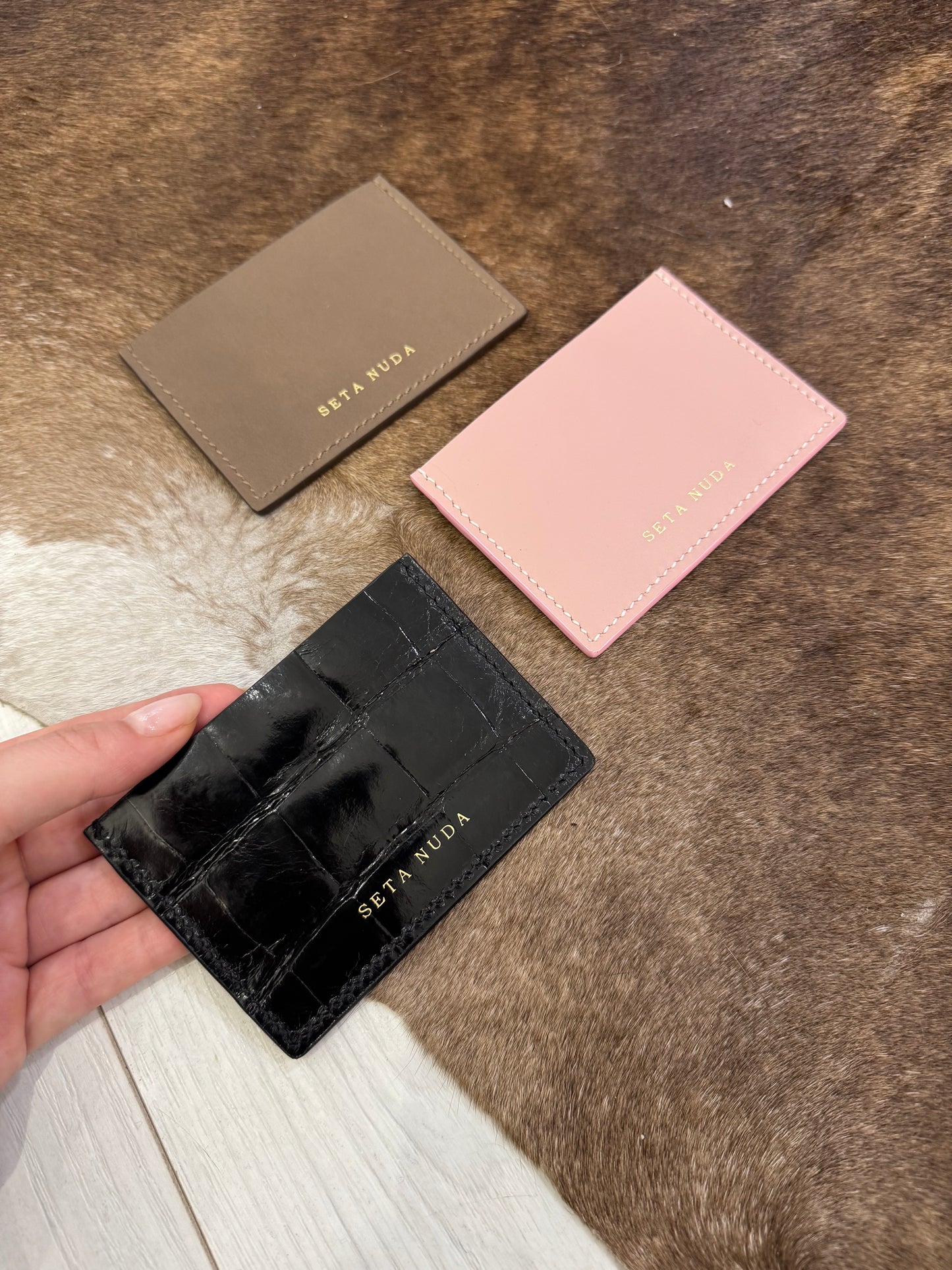 Croco Leather Black Card holder