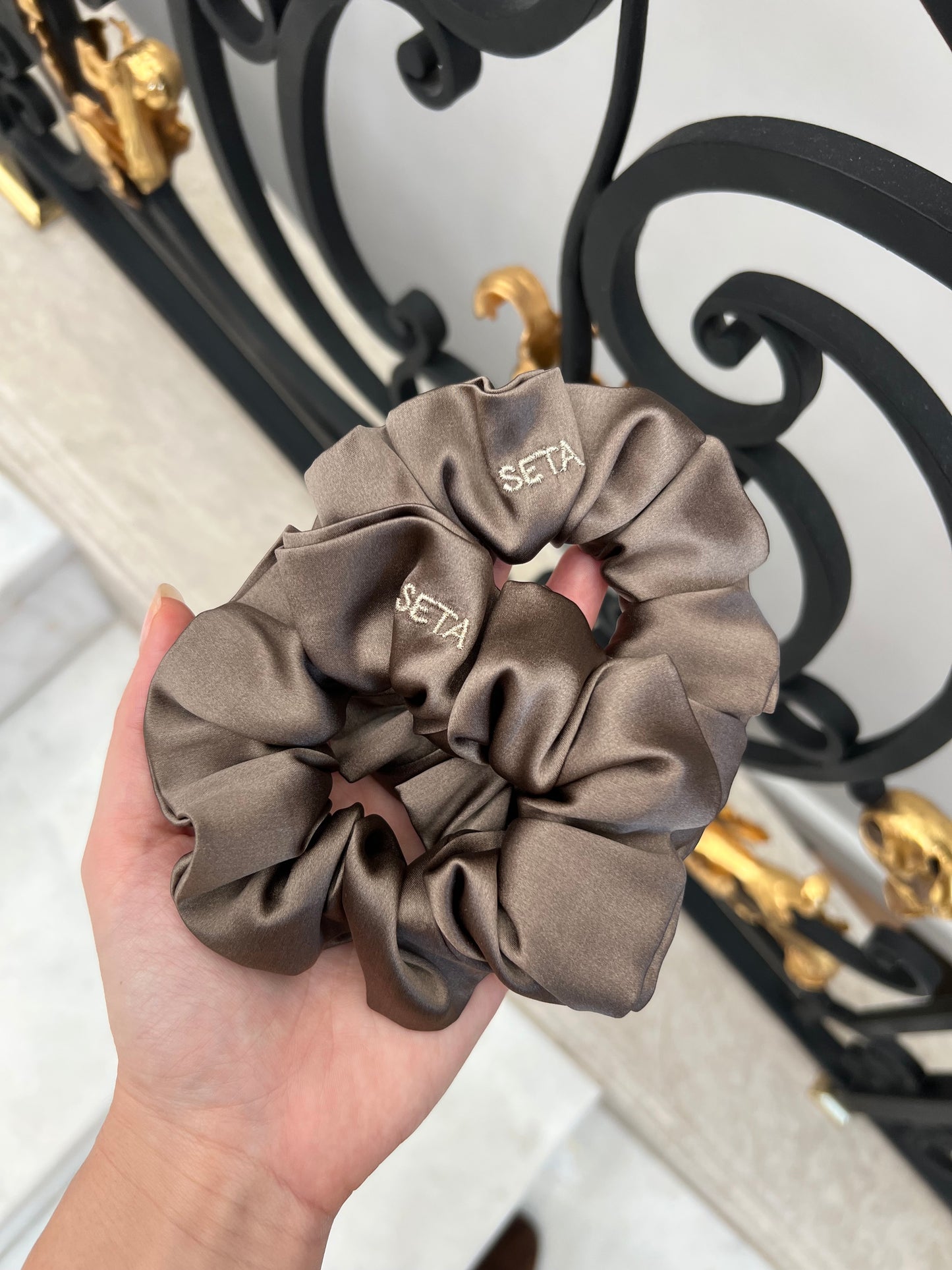 Dark & Neutral Silk Scrunchie