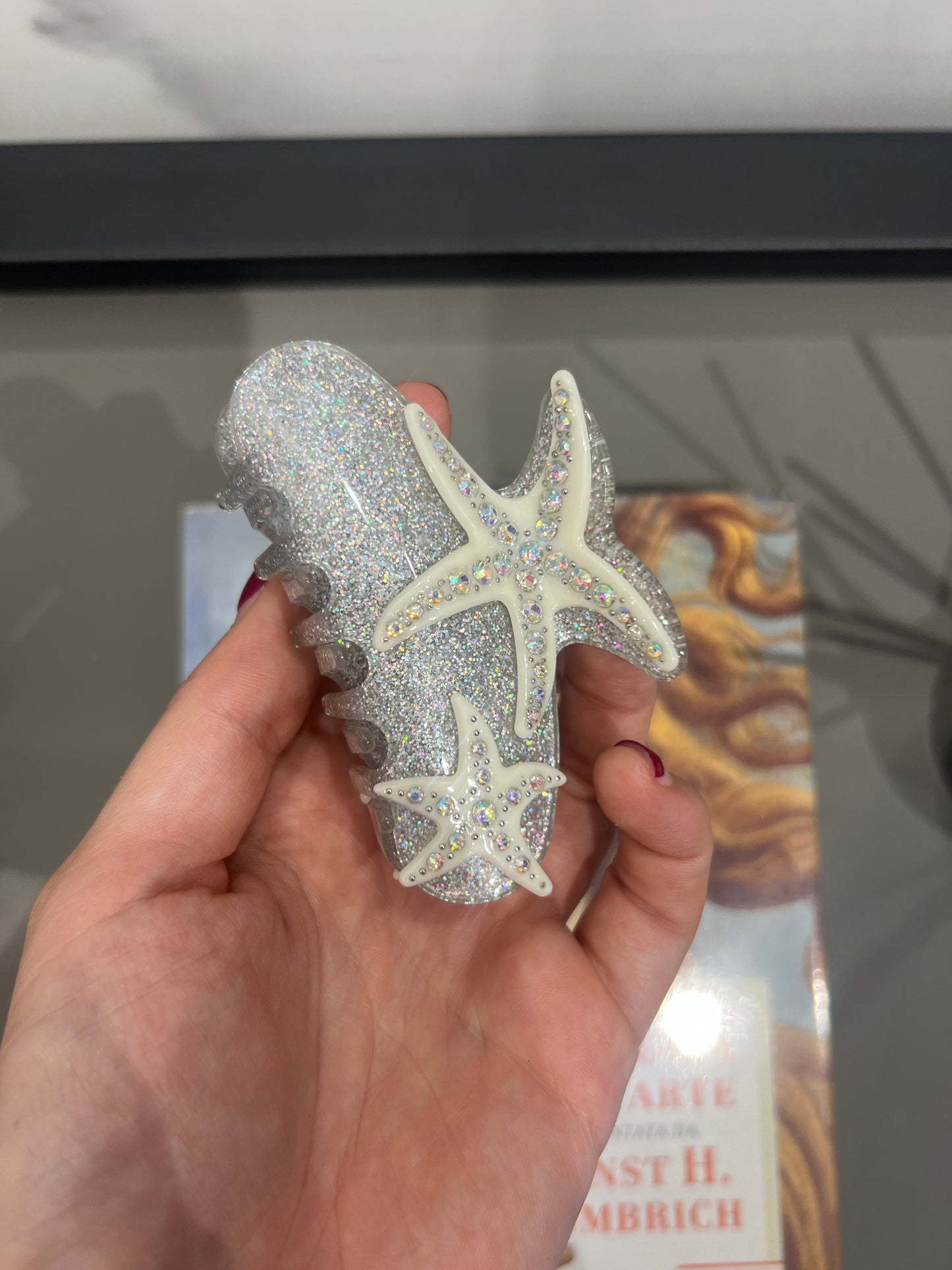 Fermaglio per capelli con stelle estive argentate