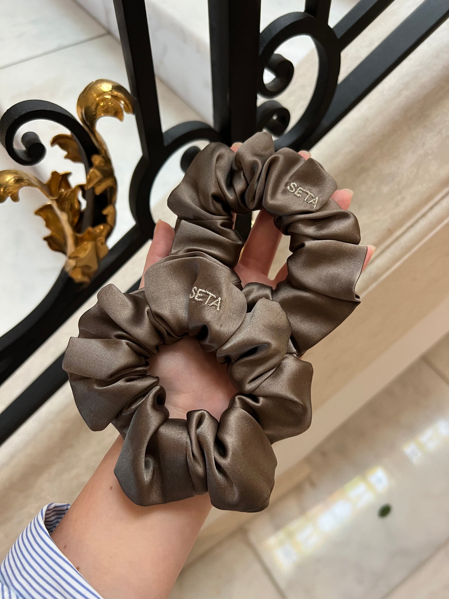 Dark & Neutral Silk Scrunchie