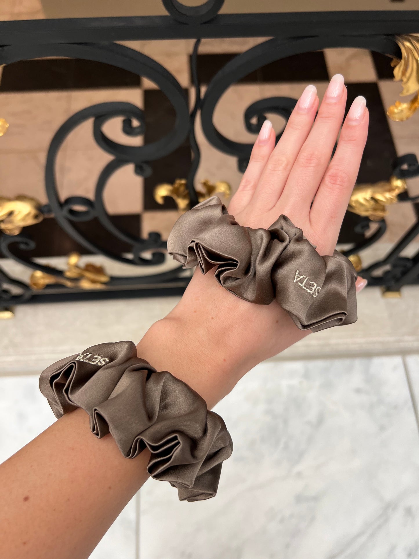 Dark & Neutral Silk Scrunchie