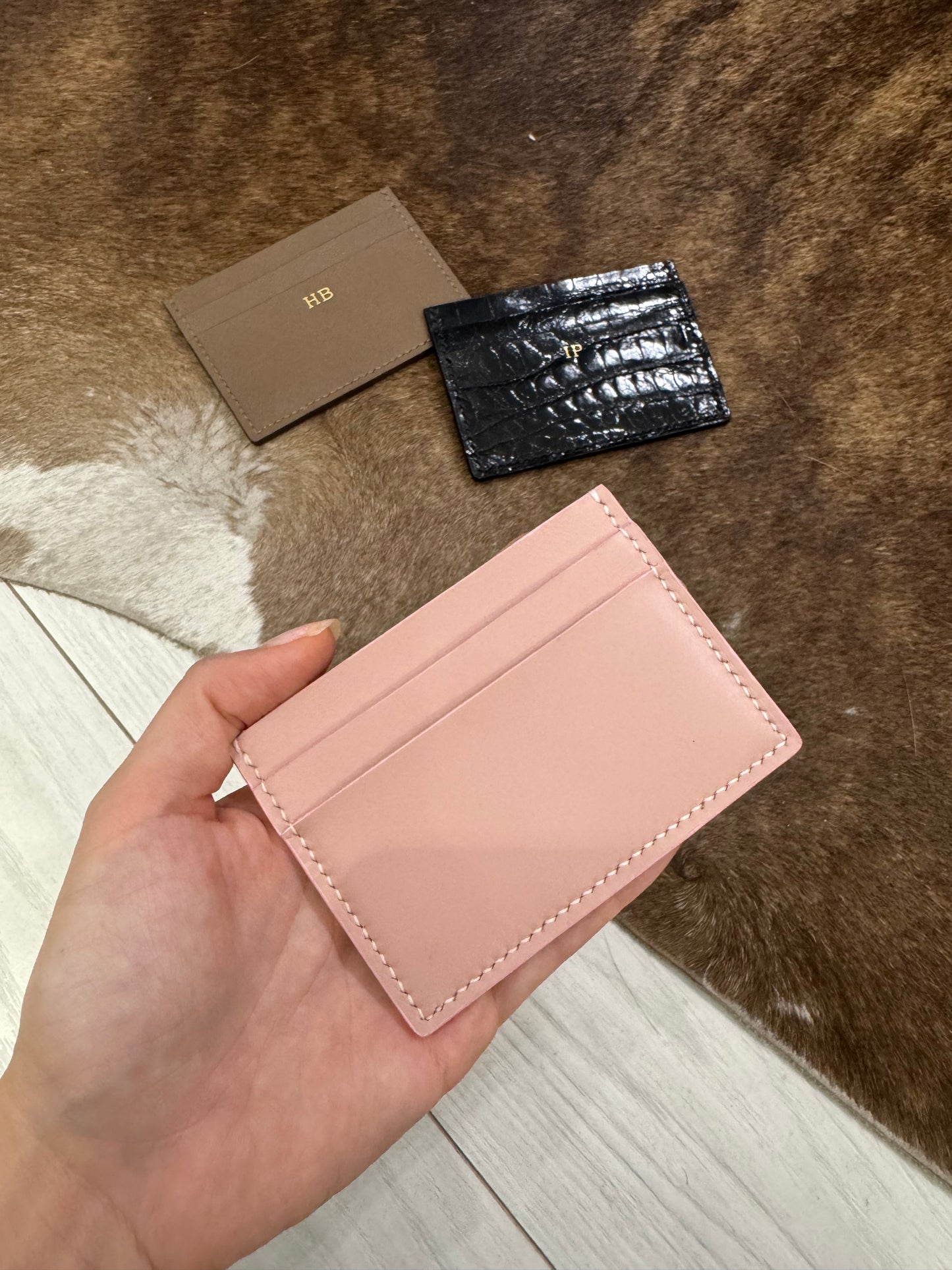 Powder Pink Leather Card holder