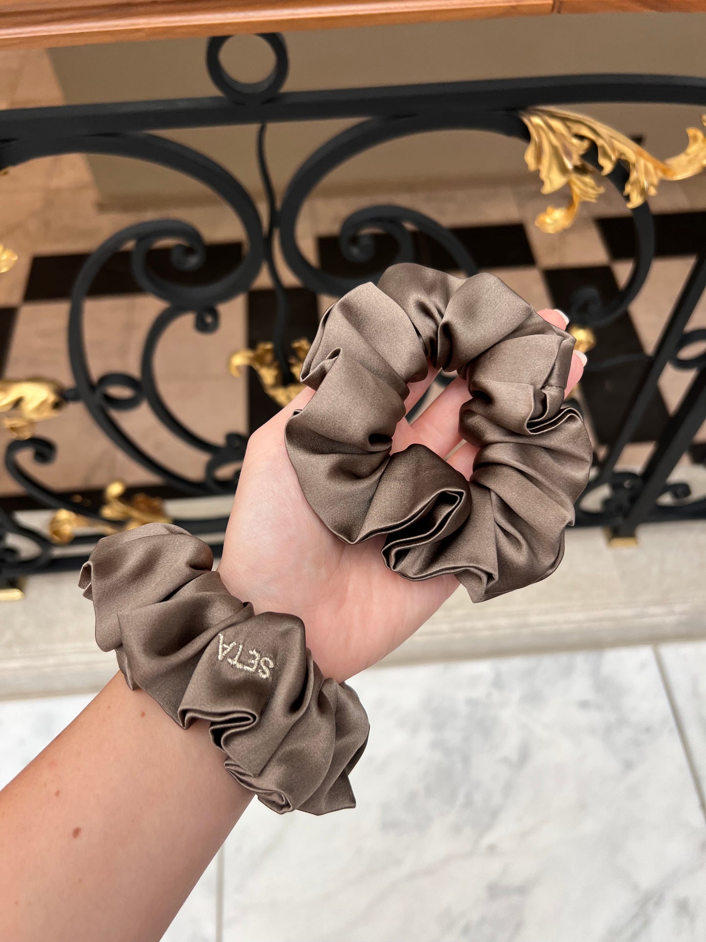 Dark & Neutral Silk Scrunchie