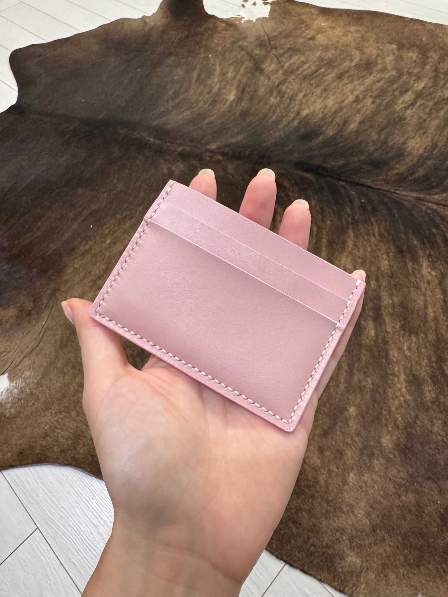 Powder Pink Leather Card holder