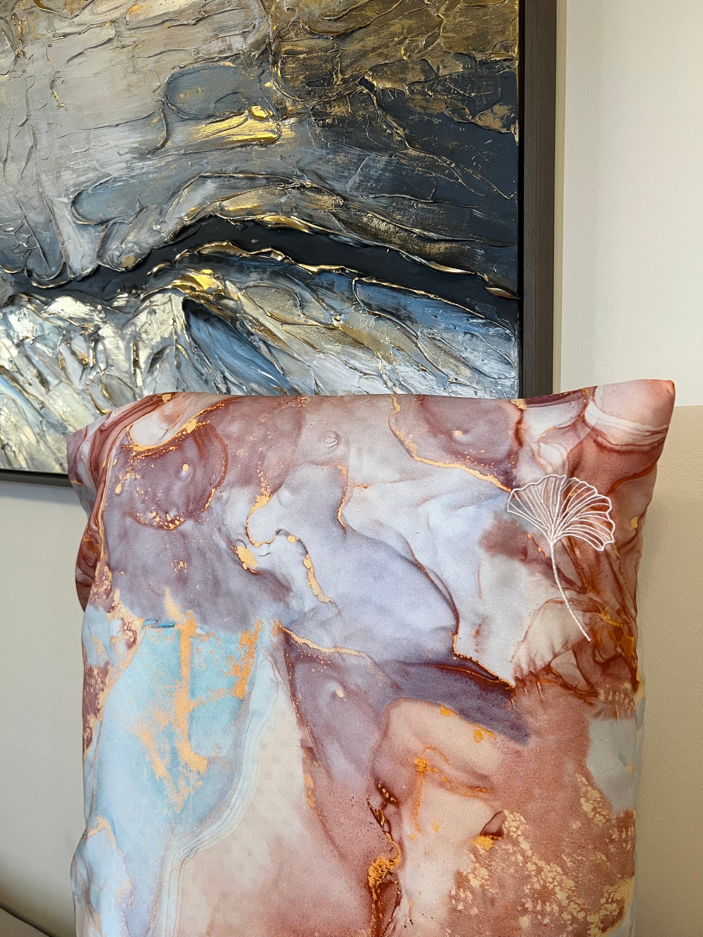 Rose Marble Silk Pillowcase