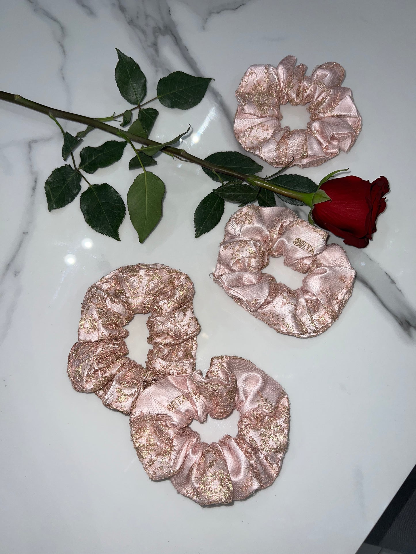 Renaissance Lace & Silk Scrunchie