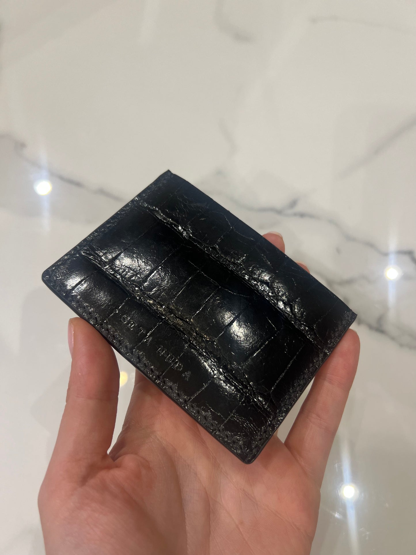 Croco Leather Black Card holder