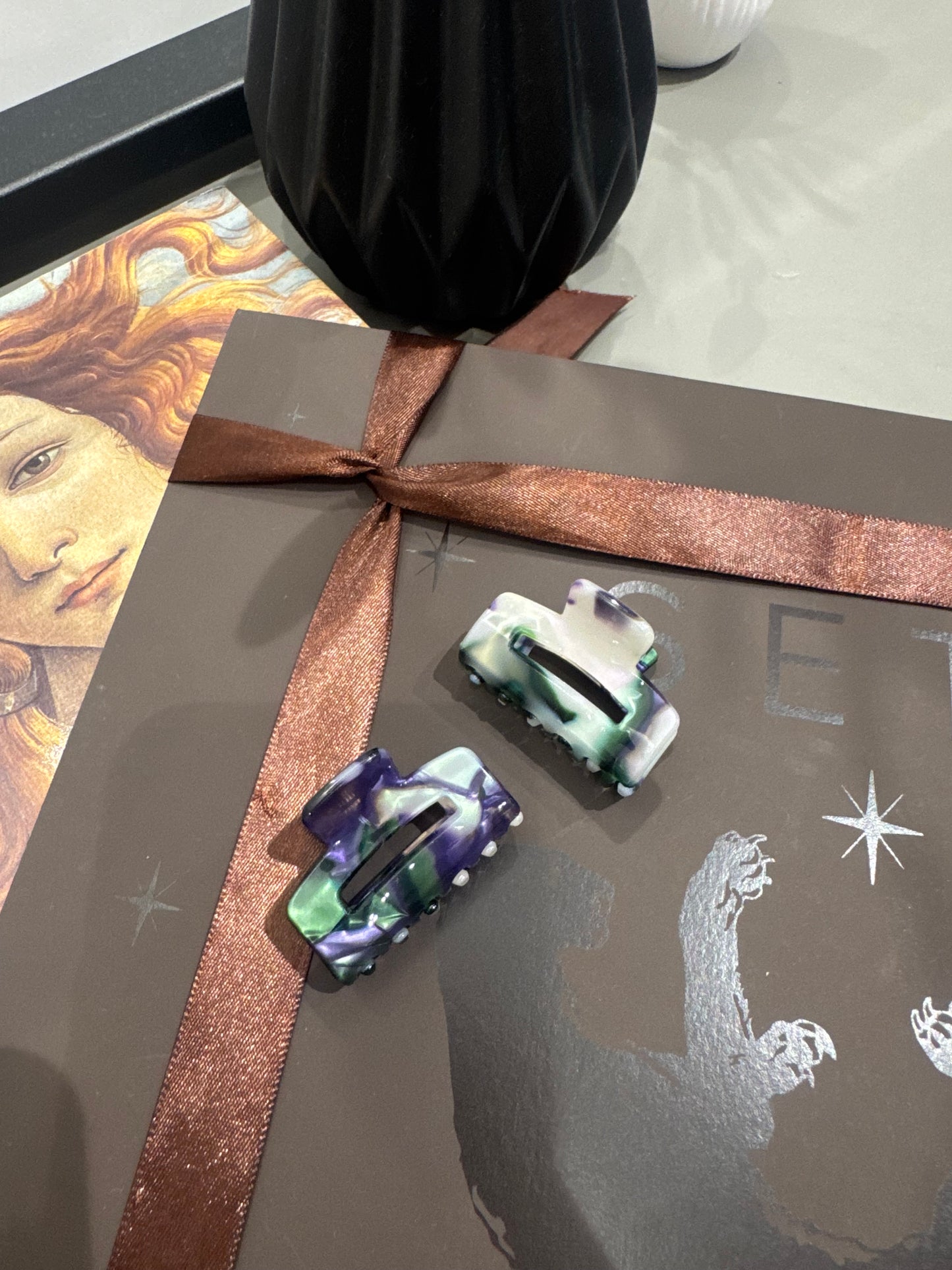 Purple & Green Duo Hairclips