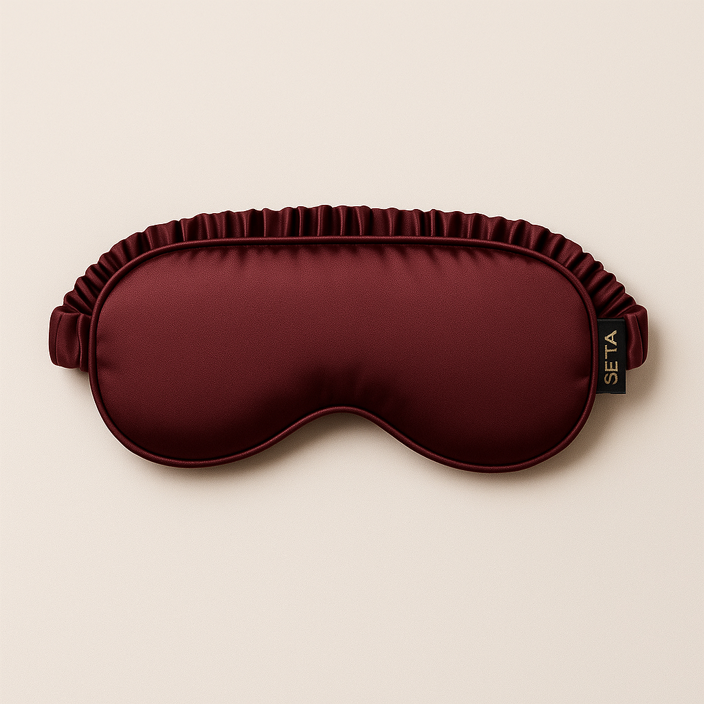 Bordeaux Silk Sleeping Mask & Scrunchie & 3pack skinnies