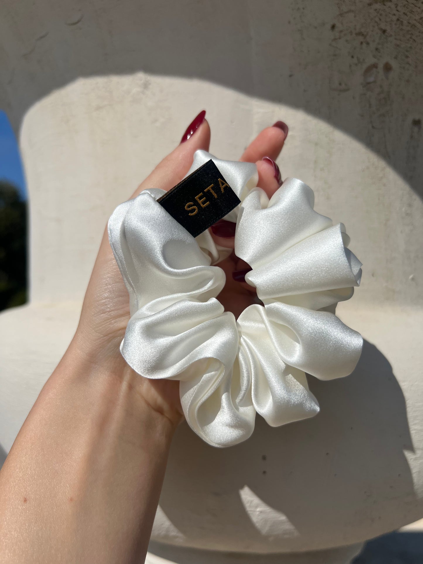 Scrunchie bianco classico