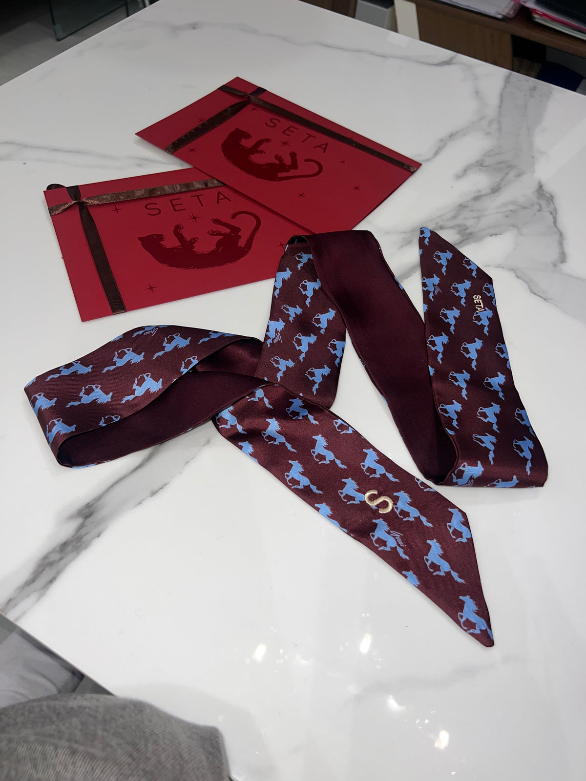 Cavallo Blu Silk Twilly