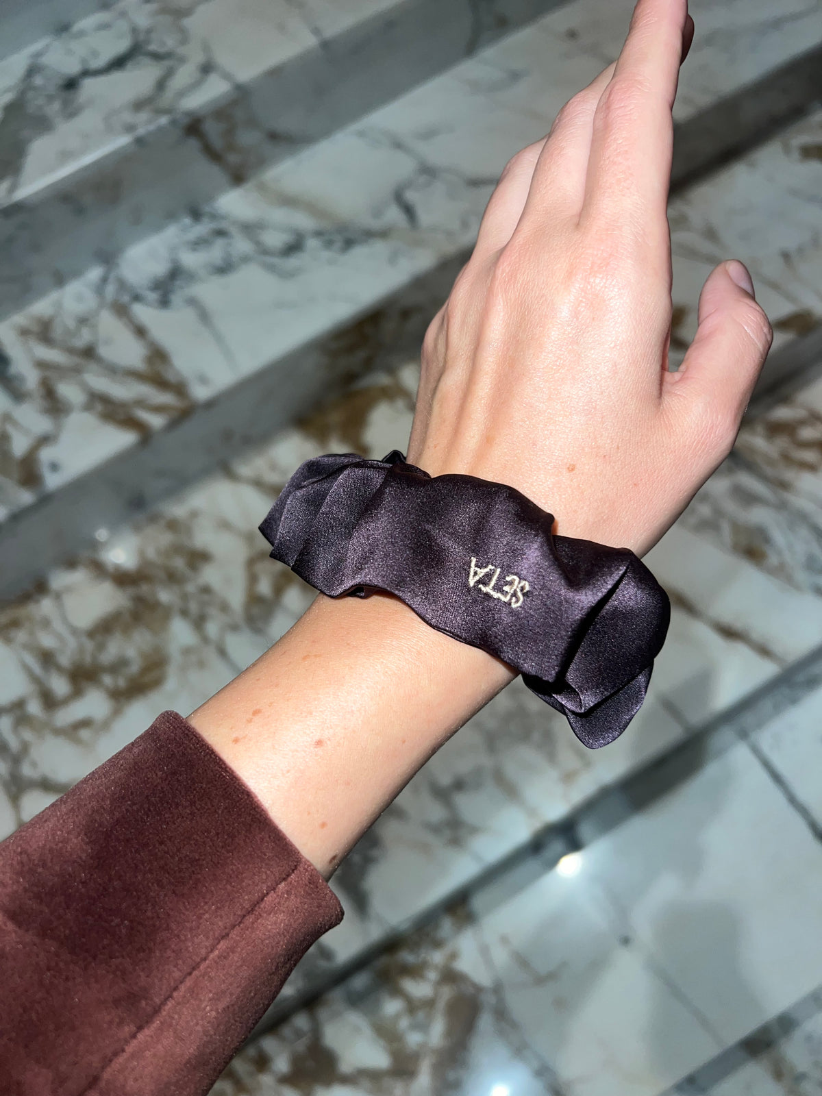 Melanzana Silk Scrunchie