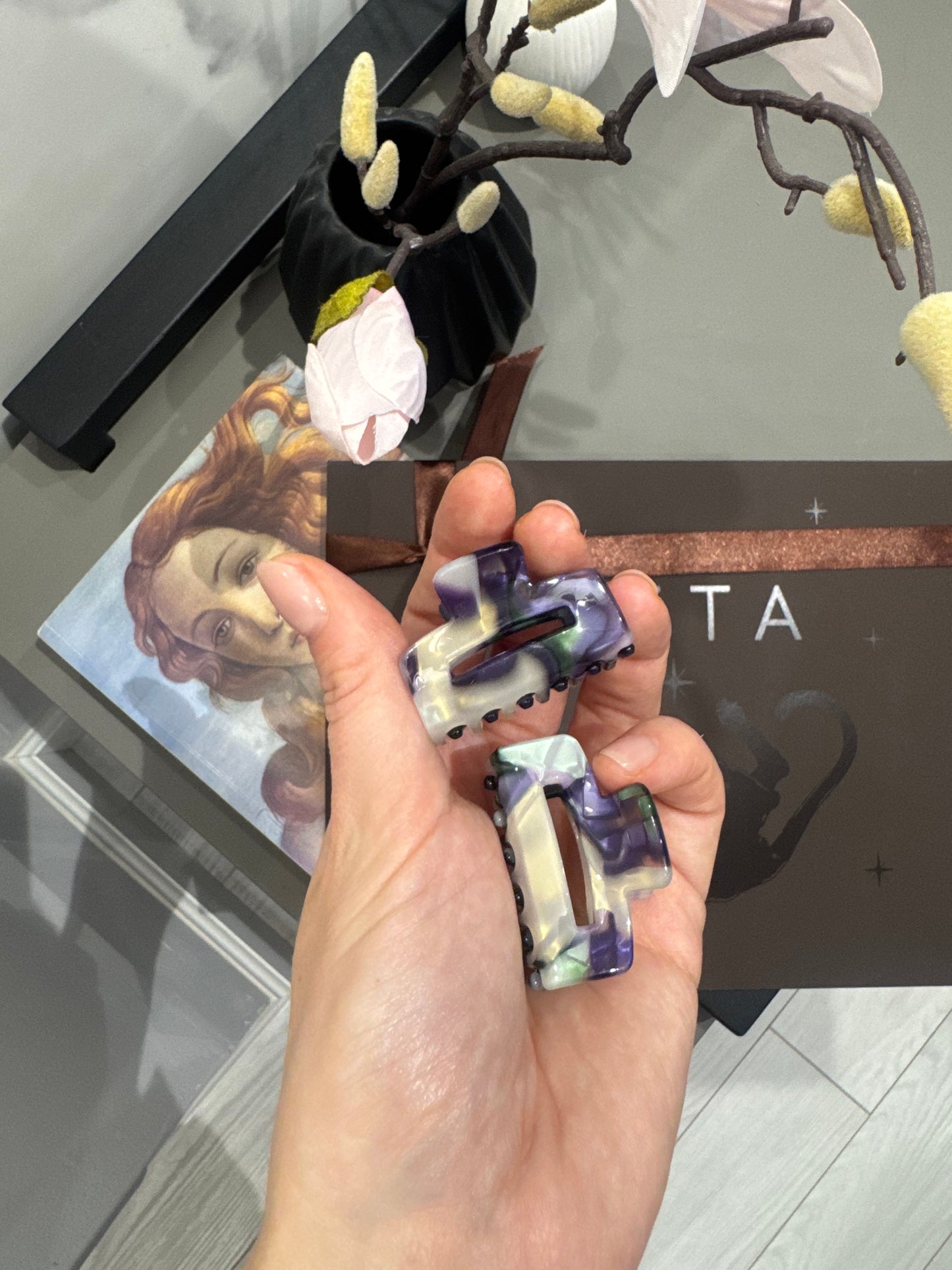 Purple & Green Duo Hairclips