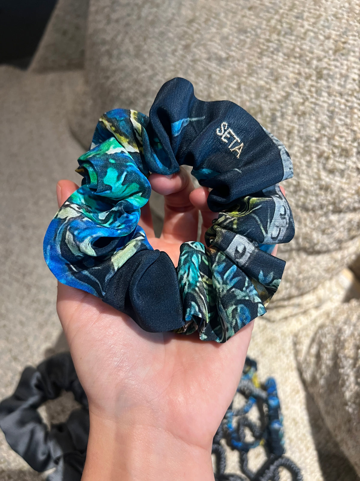 Dark Dioro Silk Scrunchie