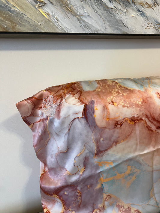 Rose Marble Silk Pillowcase