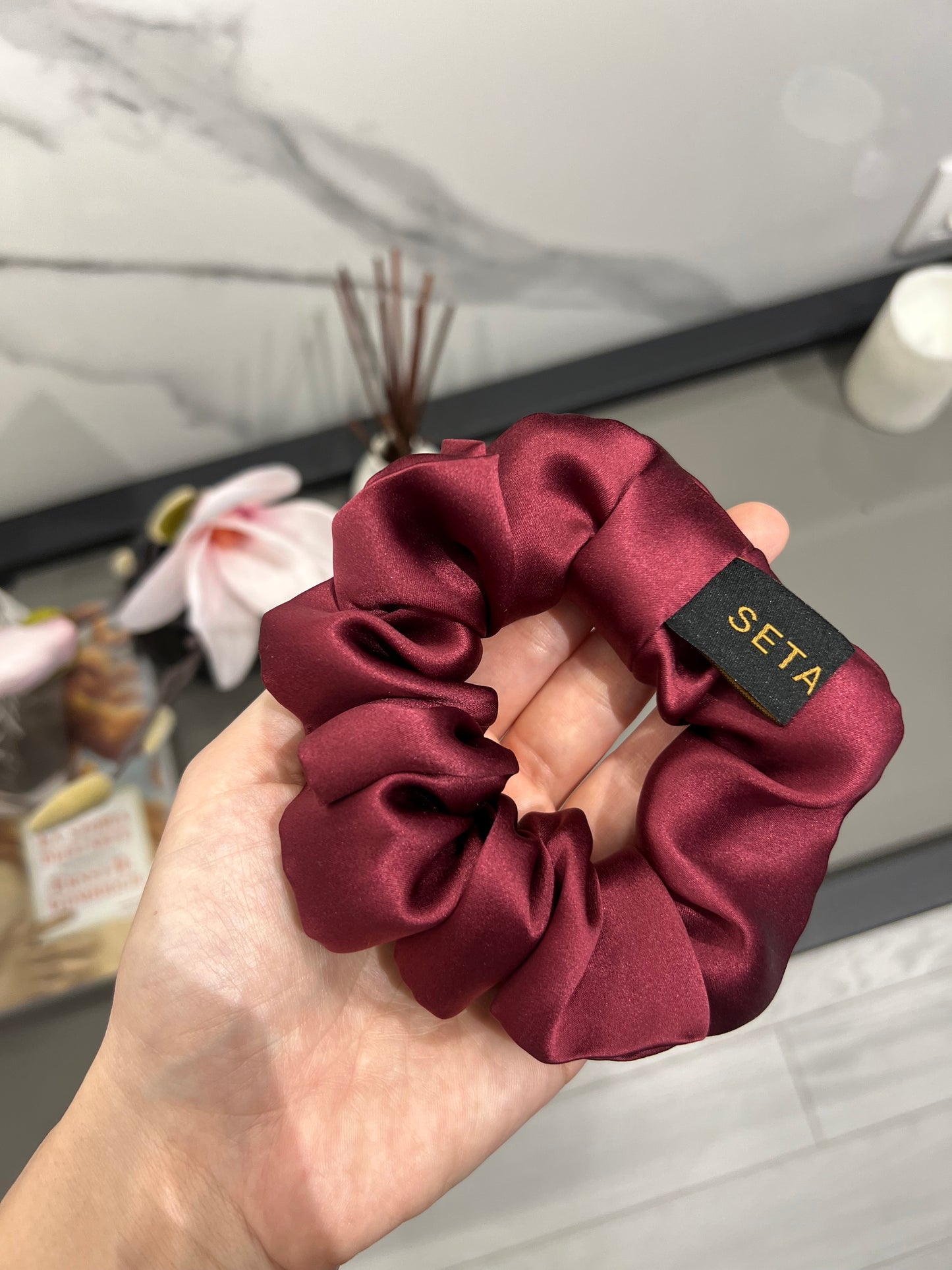 Bordeaux Silk Scrunchie