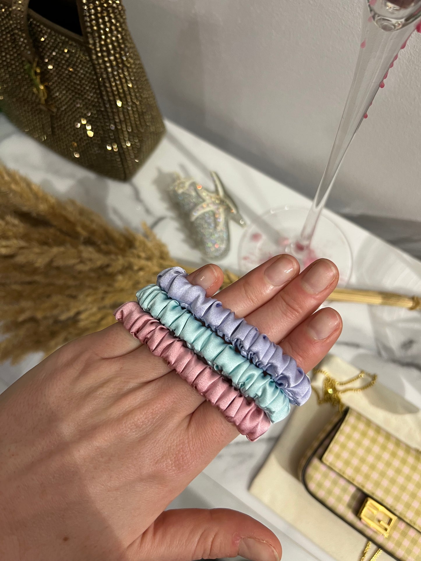 Bali Set 3 Small Silk Scrunchies