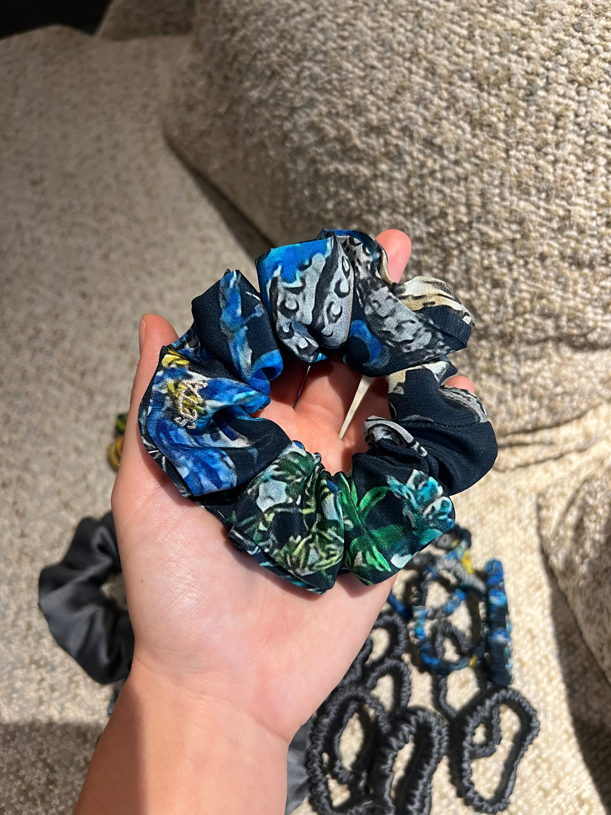 Dark Dioro Silk Scrunchie