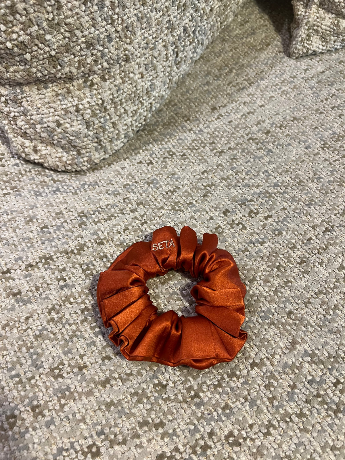 Dark Amber Silk Scrunchie