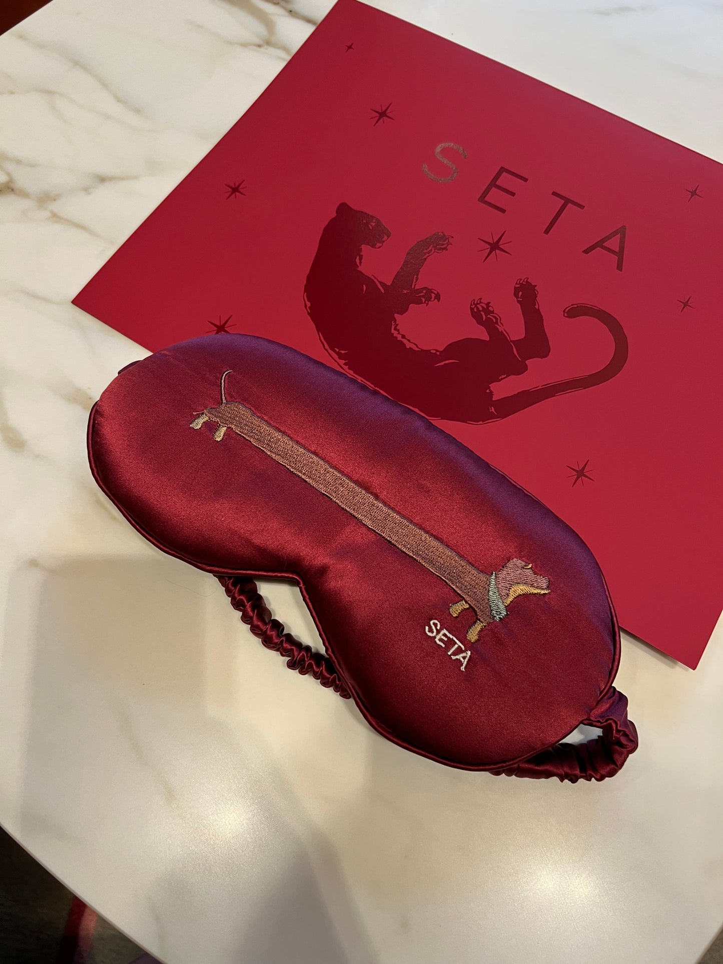 Bordeaux Puppy Love Silk Sleeping Mask