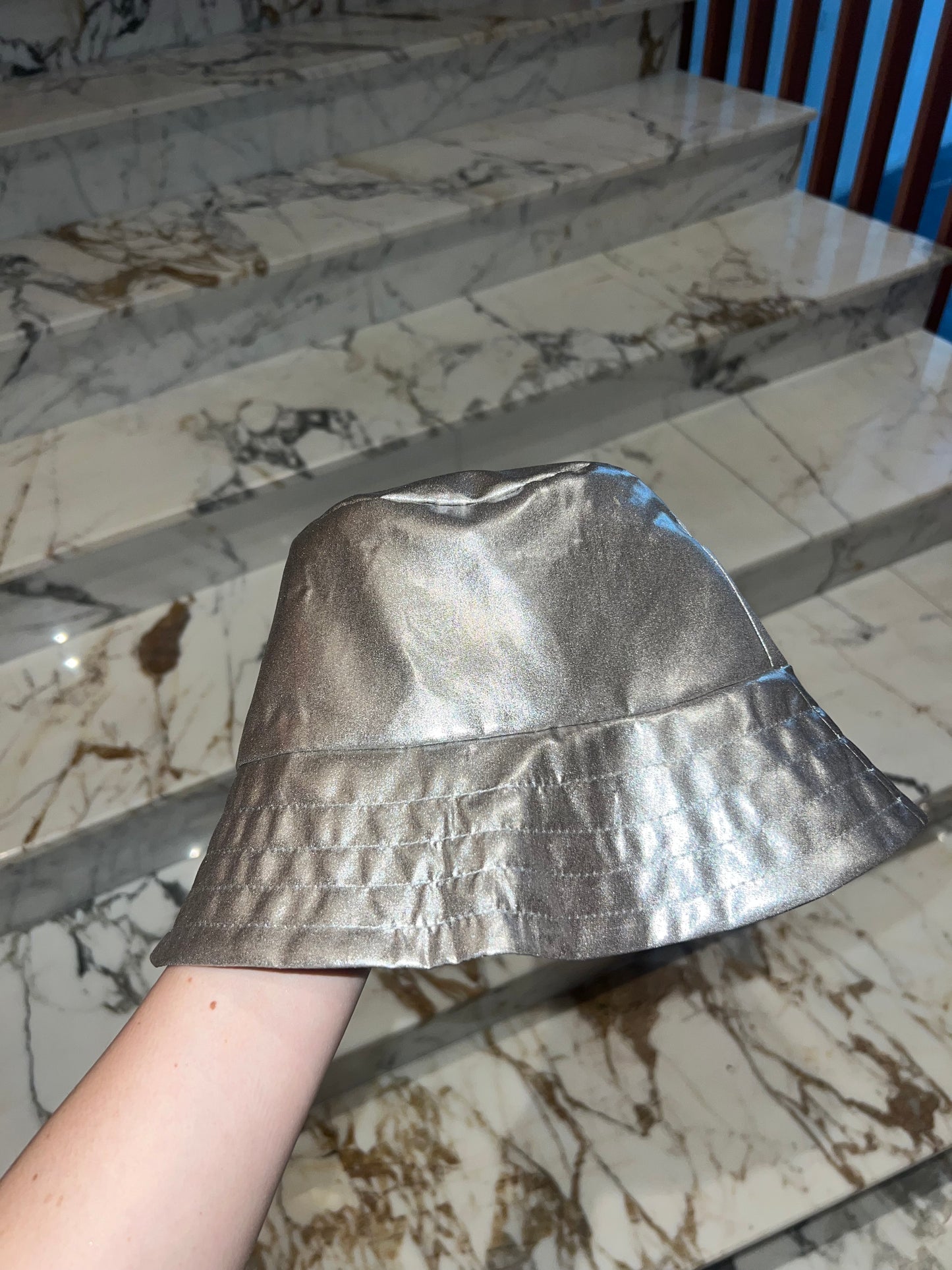 Silver Shine Silk Bucket Hat