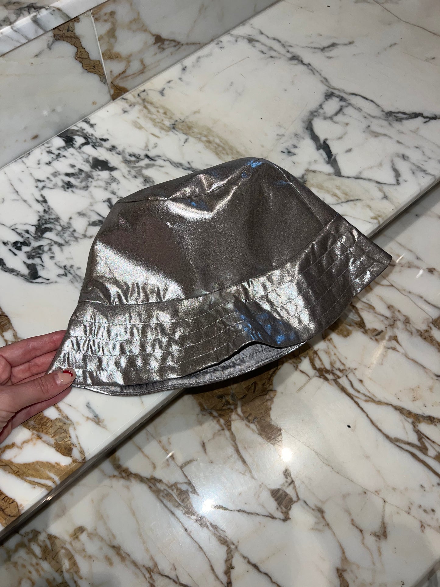 Silver Shine Silk Bucket Hat