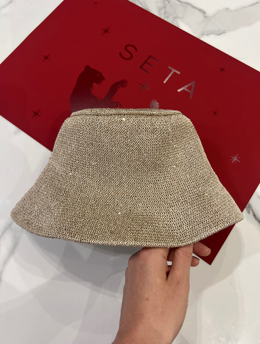 Nude Payettes Silk Bucket Hat