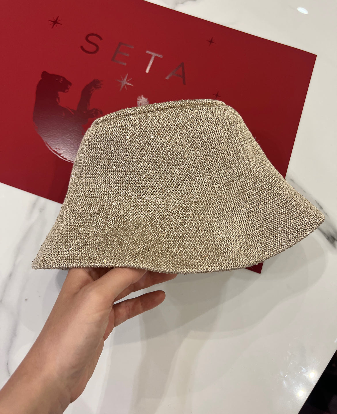 Nude Payettes Silk Bucket Hat