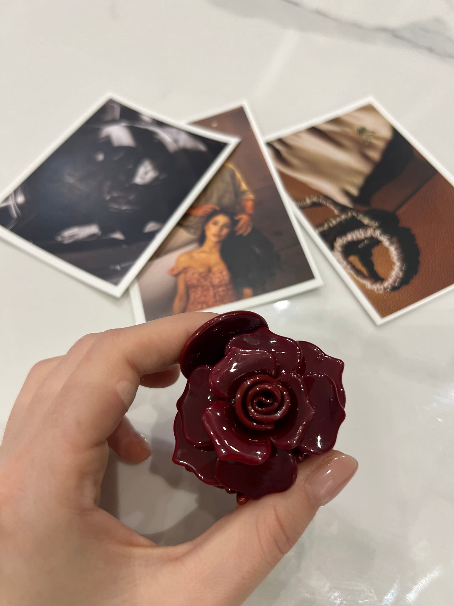 Dark Red Rose Hairclip
