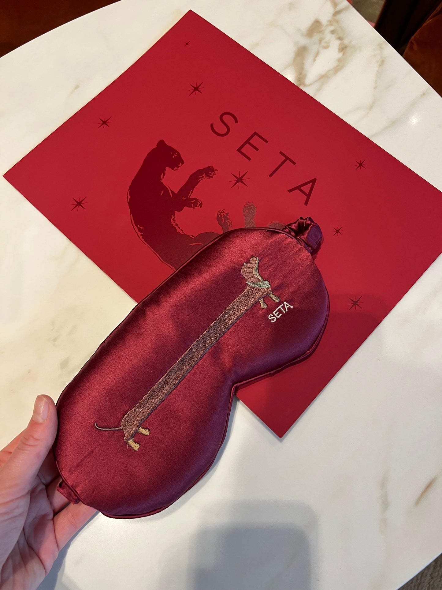 Bordeaux Puppy Love Silk Sleeping Mask