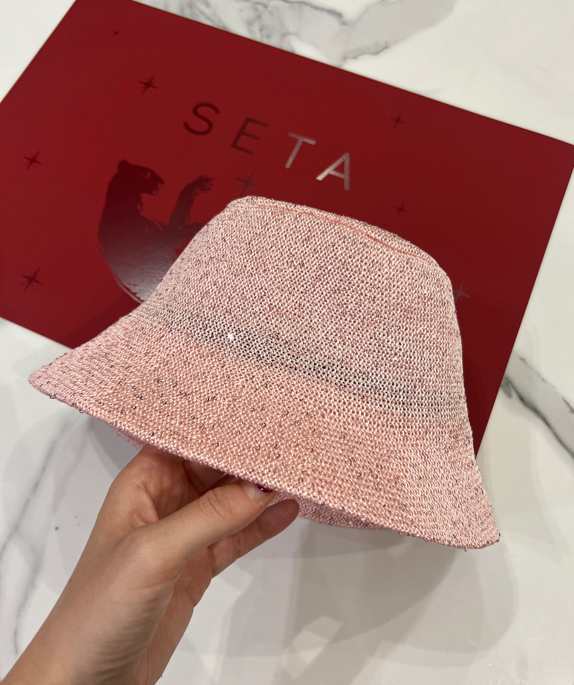 Pink Payettes Silk Bucket Hat