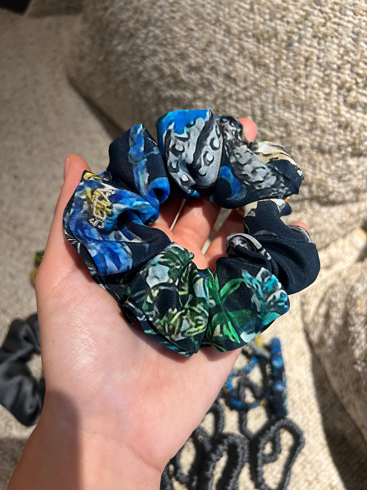 Dark Dioro Silk Scrunchie
