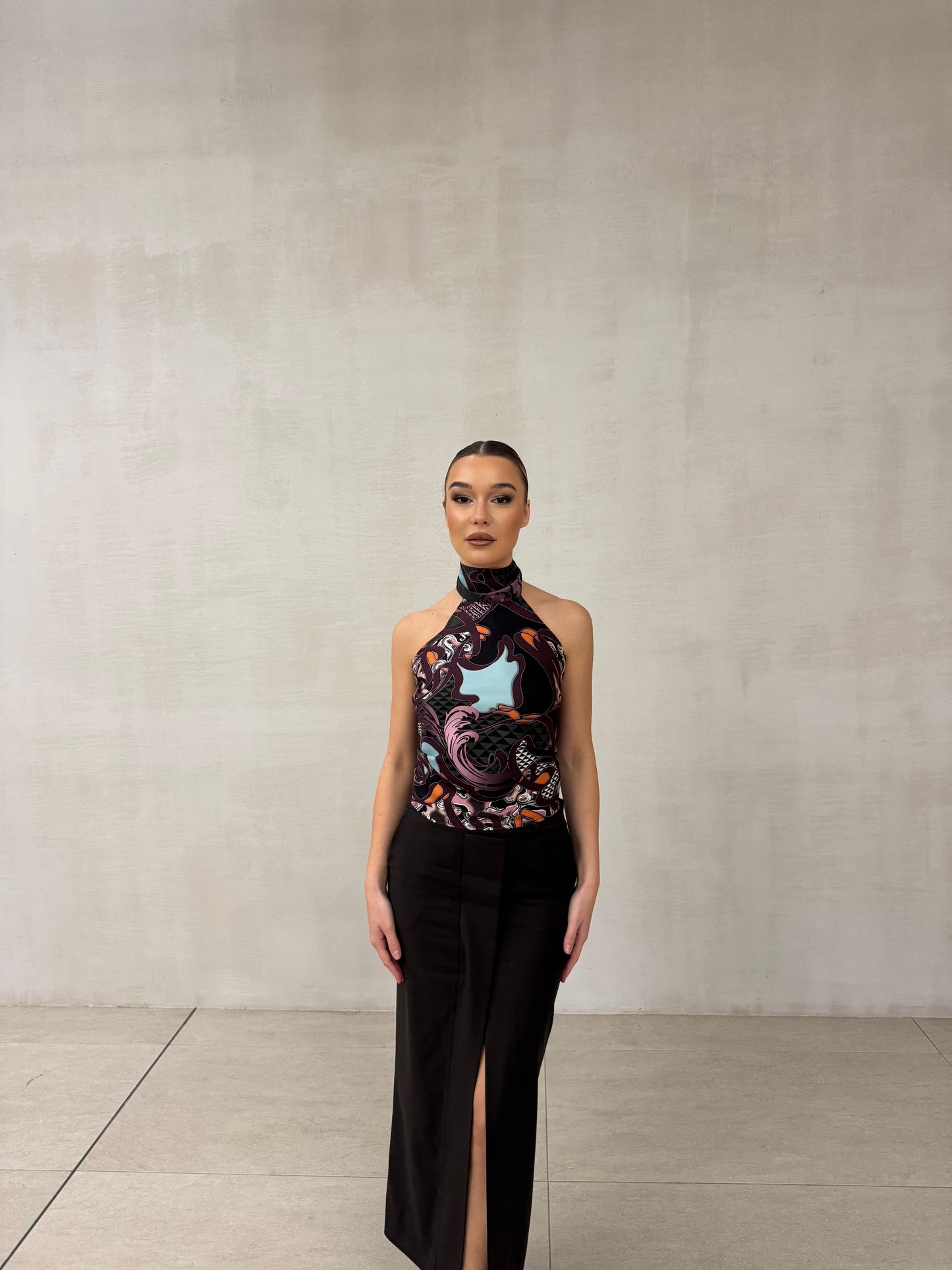 Fantasy Silk Halter Neck Top