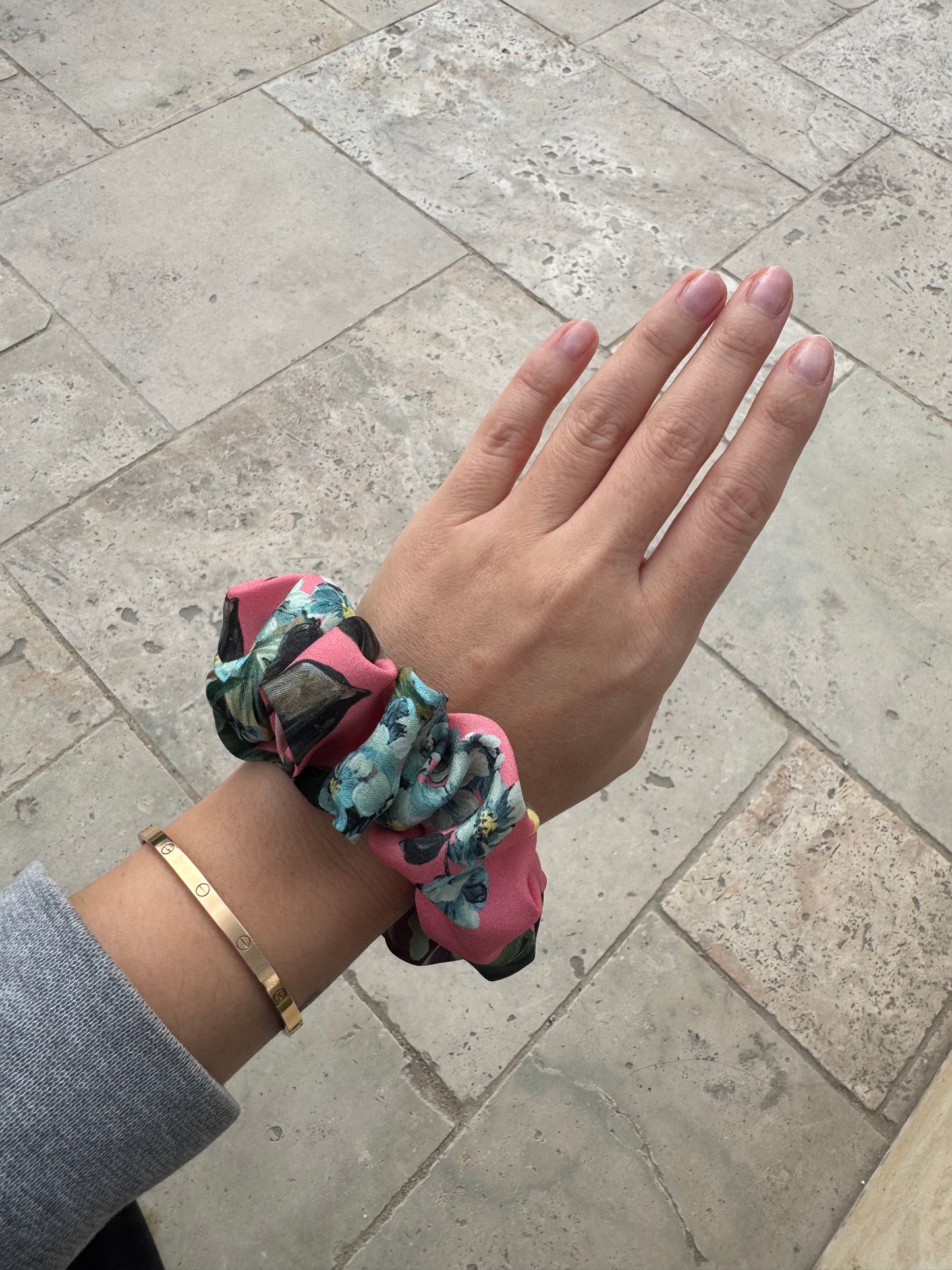 Blush Bouquet Silk Scrunchie