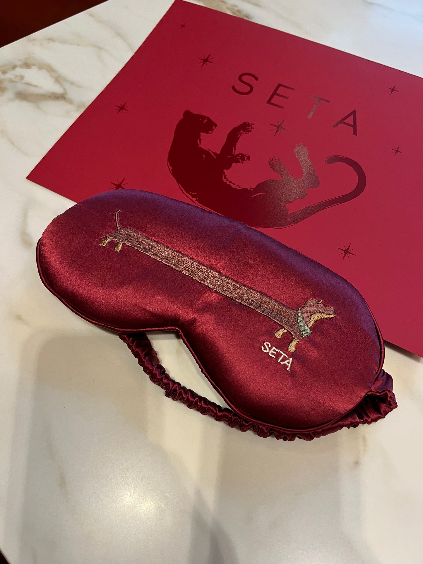 Bordeaux Puppy Love Silk Sleeping Mask