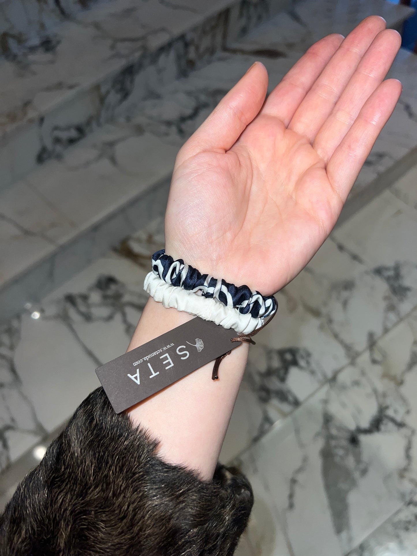 Nuit Silk 2 Piece Skinny Scrunchies Duo