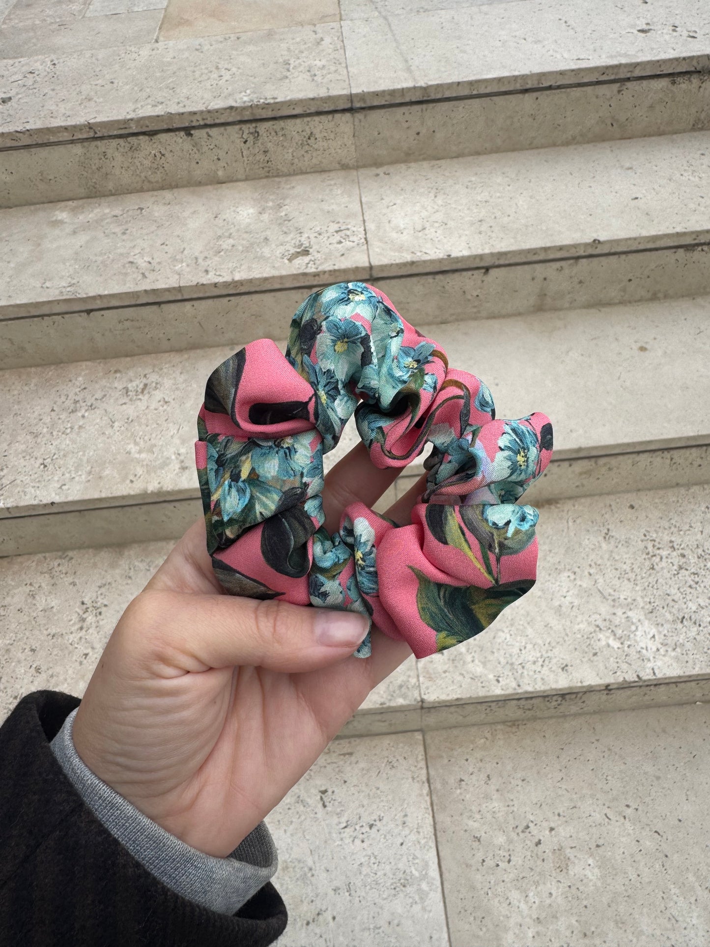 Blush Bouquet Silk Scrunchie