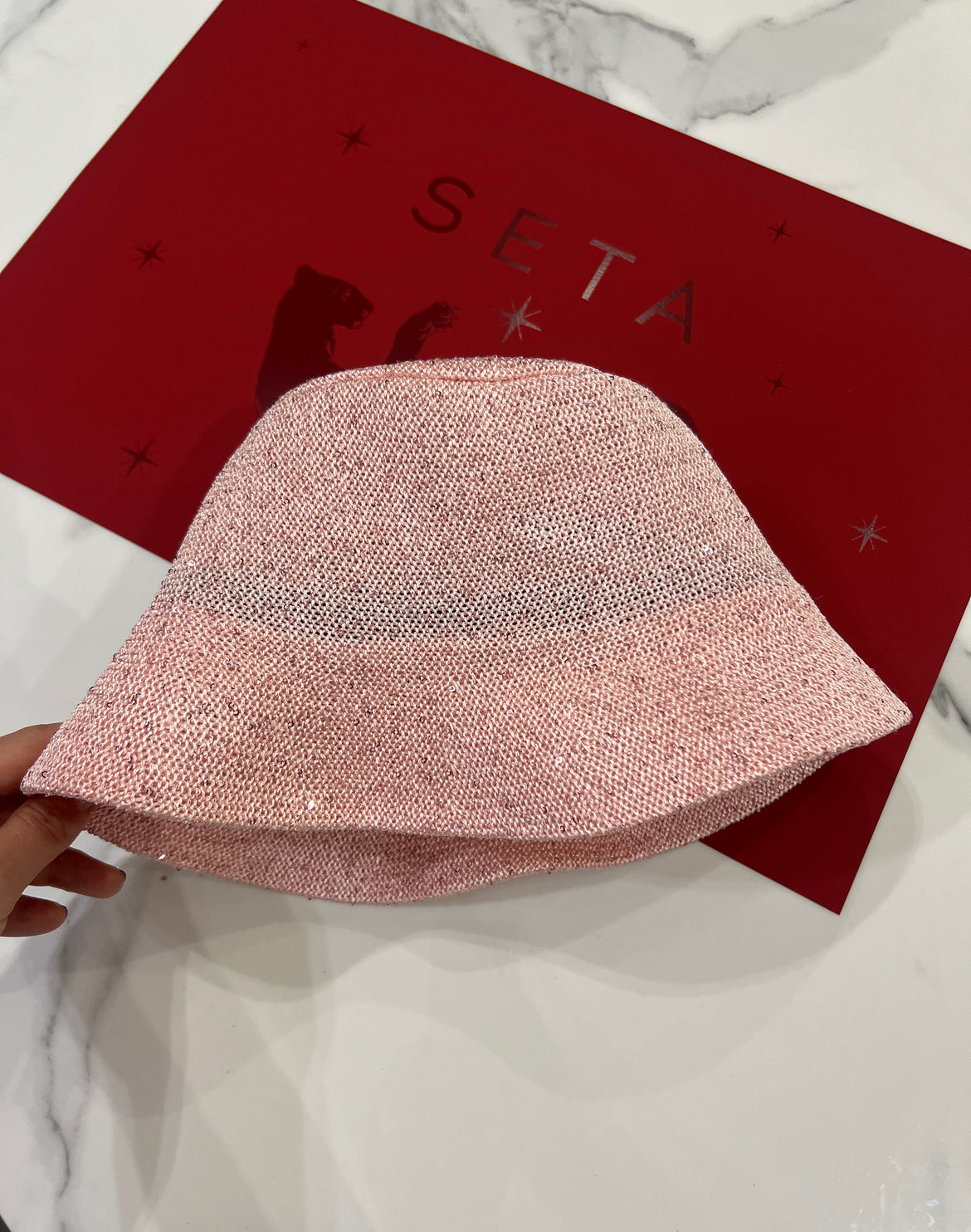 Pink Payettes Silk Bucket Hat