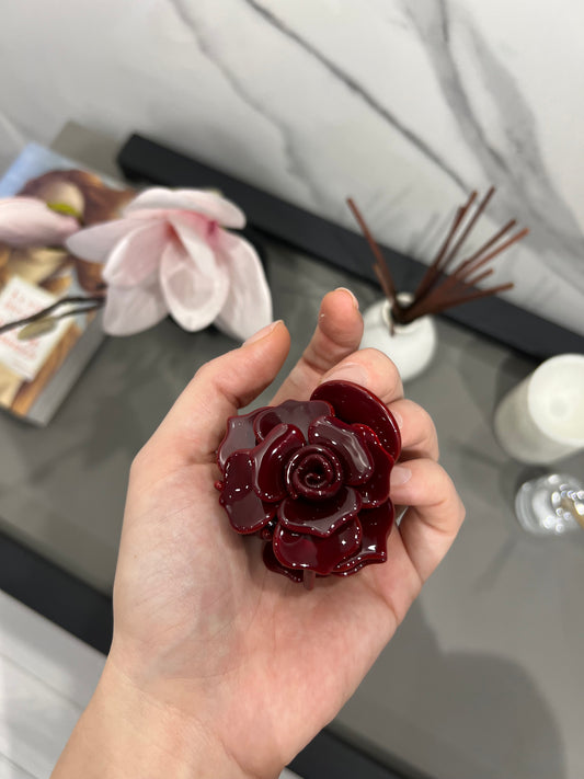 Dark Red Rose Hairclip