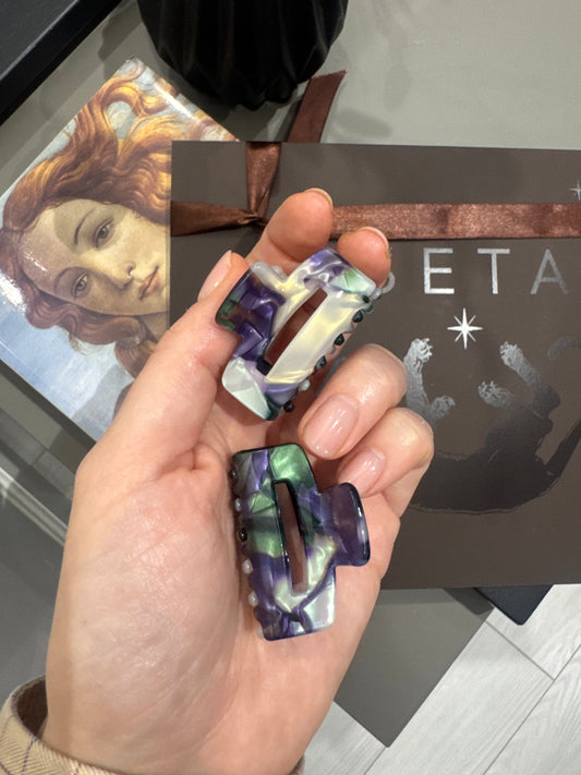 Purple & Green Duo Hairclips