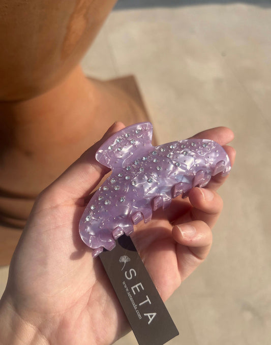 Fermaglio per capelli con diamante viola morbido