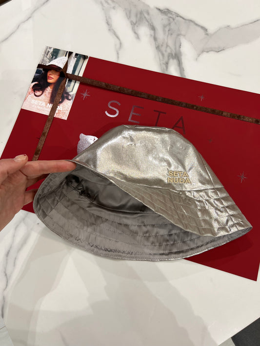 Silver Shine Silk Bucket Hat