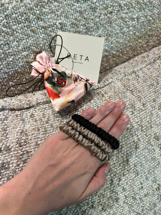 3 Pack Small Silk Scrunchies Skinny Elegance